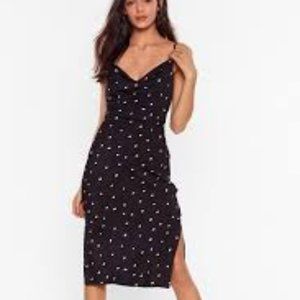 Nasty Gal On the Spot Polka Dot Midi Dress